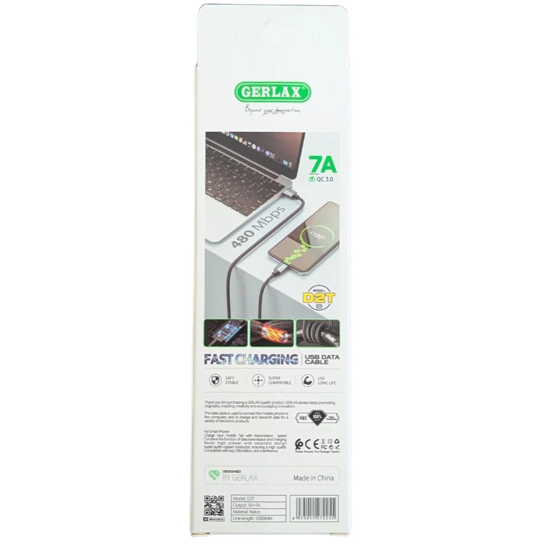 GERLAX Micro USB TO USB Data Cable 1Meter - D2V - 7A