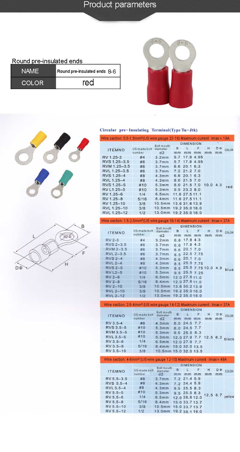 Ring Terminal Insulated (RV2-4) Blue