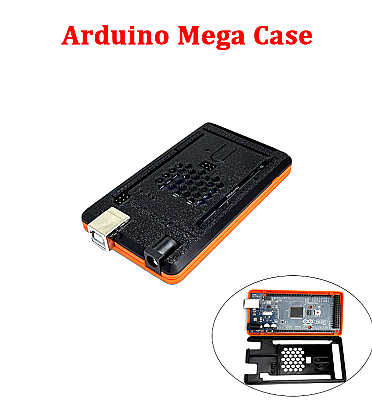 Arduino Mega Plastic Case Snap-Fit (3D PLA+) Black and Orange