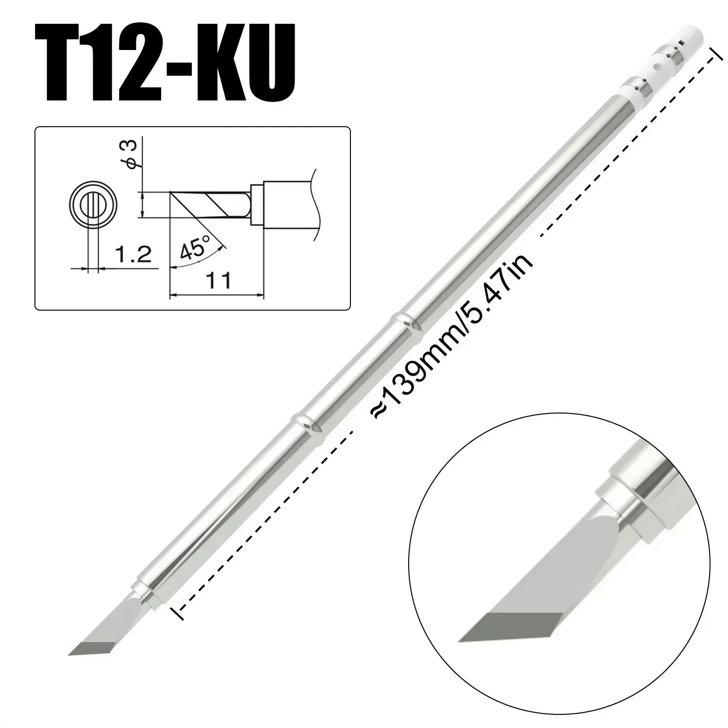 High Quality Soldering Iron Station Tip Straight  T12-KU (M&R)