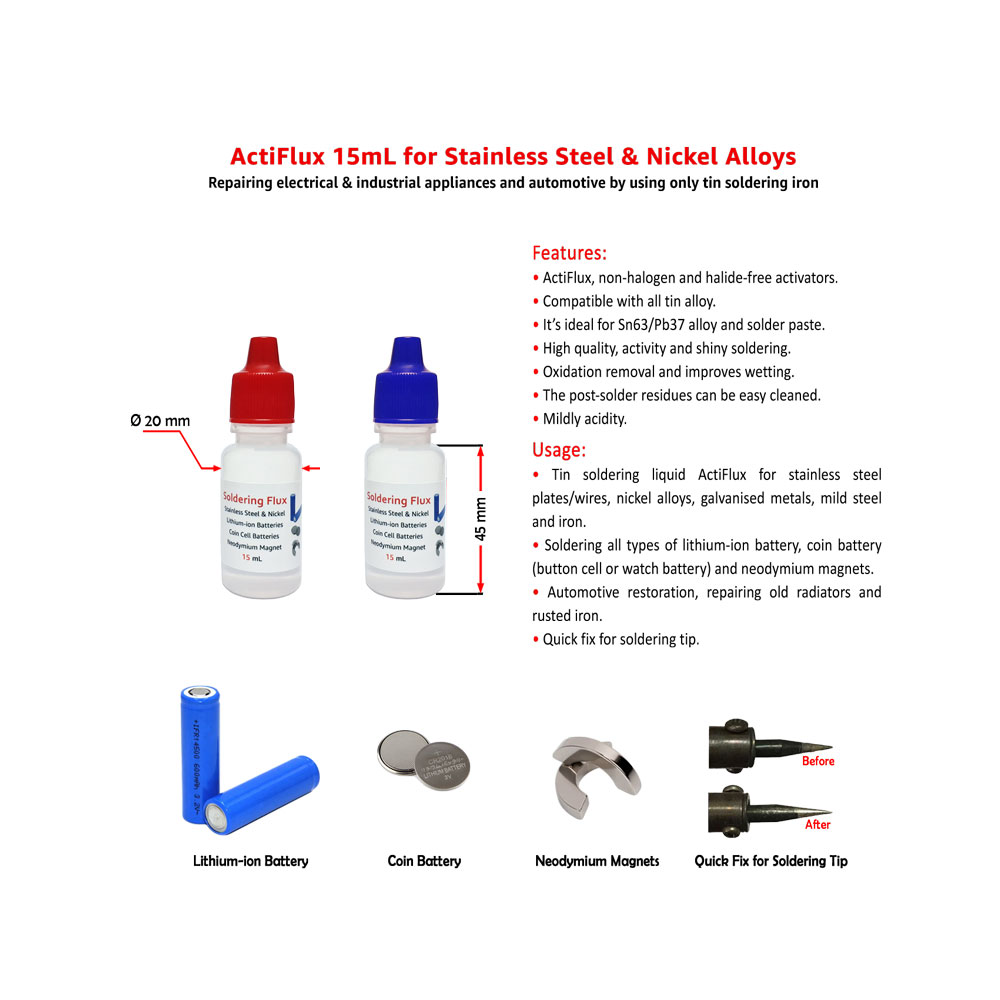Acti Soldering Liquid Flux for Nickel & Stainless 15mL