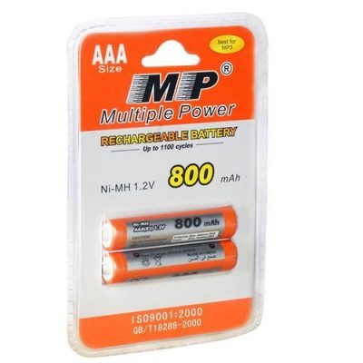 MP Rechargeable Battery AAA Ni-MH 800mAh 1.2V (2pcs)
