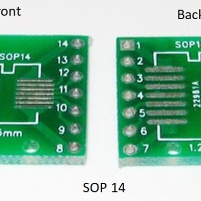 SMD Adapter PCB Board  SSOP/SOP TO DIP (SSop14 – 0.65mm)-(SOP14-1.27MM)