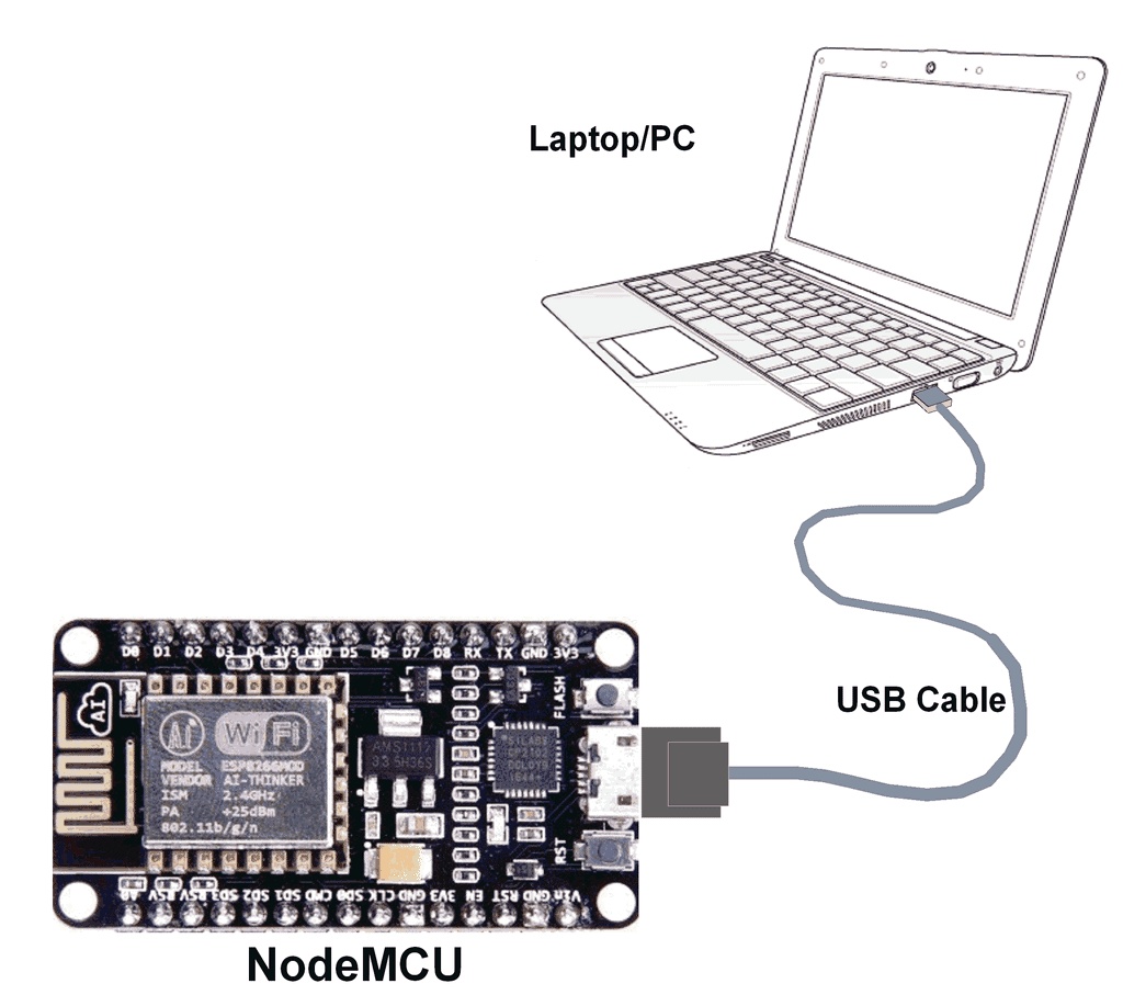 Micro USB charging and sync cable Using With Node MCU - Image 2