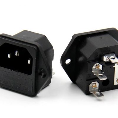 AC Power Socket Connector With Fuse – Panel Mound