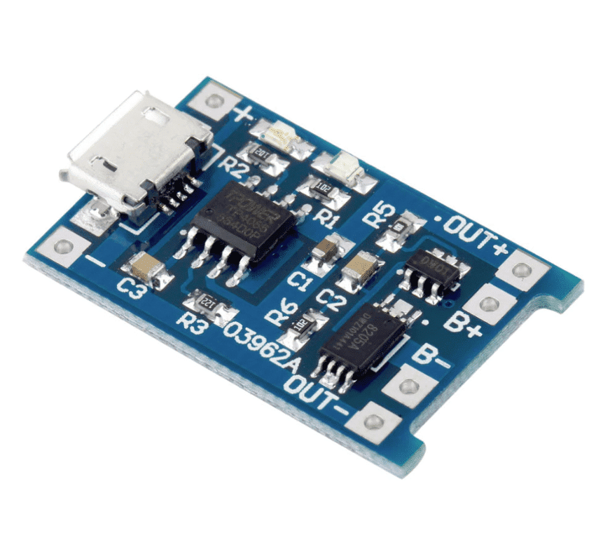 BMS 1S TP4056 (5V -1A) Lithium Battery Charger Board With Protection (Micro USB )