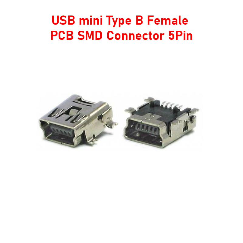 USB Mini Type B Female PCB SMD Connector 5Pin