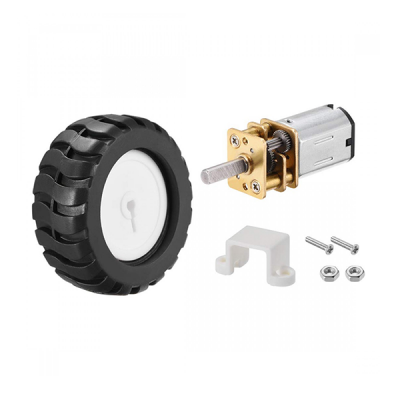 Micro Gear DC Motor with Rubber Wheel