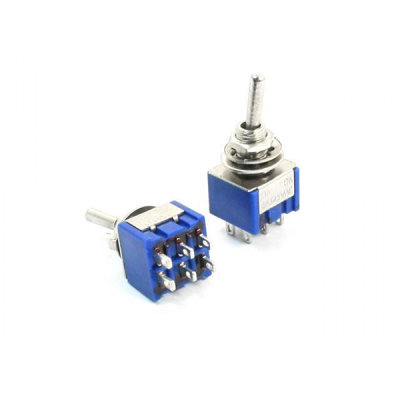 Toggle Switch 6 Pins-SPDT ON-ON (6A,125VAC)