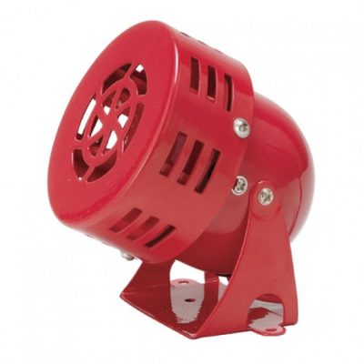 Mini Siren 12Vdc (MS-190) Red Industrial Alarm Sound Metal Motor Siren