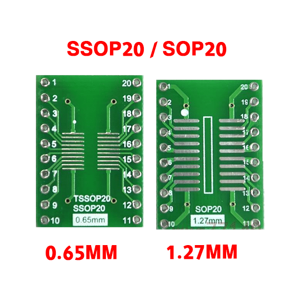 SMD Adapter PCB Board SSOP/SOP TO DIP (SSop20 - 0.65mm)-(SSOP20-1.27MM)