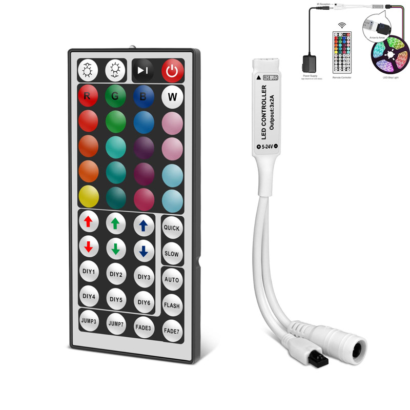 RGB Controller + IR Remote For SMD Led Strip 44-Key