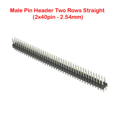 Double Male Pin Header Two Rows Straight (2x40pin – 2.54mm)