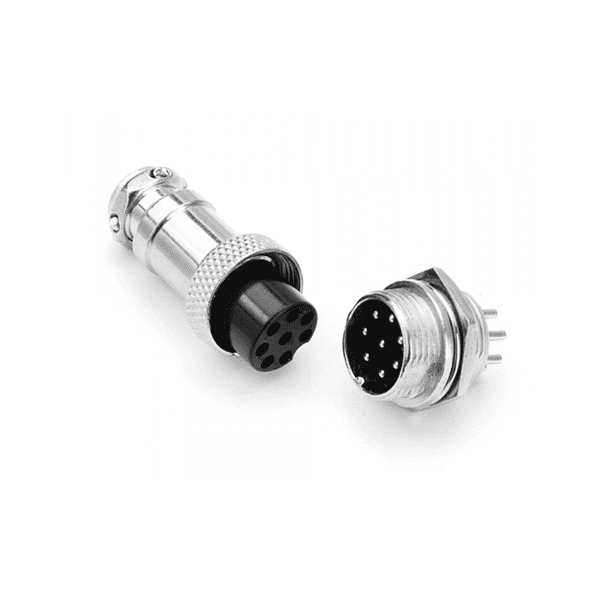 GX16 - 8 Pole Metal Male Female Panel Connector