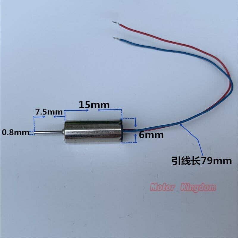 High Speed Micro Coreless Motor 50000RPM 615 (6mm*15mm) DC 3.7V - Image 2