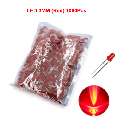 LED 3MM (Red) 1000Pcs