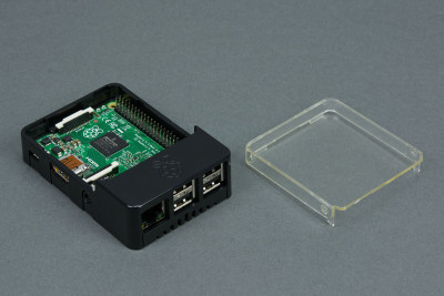 Enclosure For Raspberry Pi 3B/B+ Case – Black / Transparent (CBPIHAT-BLK) - Image 3
