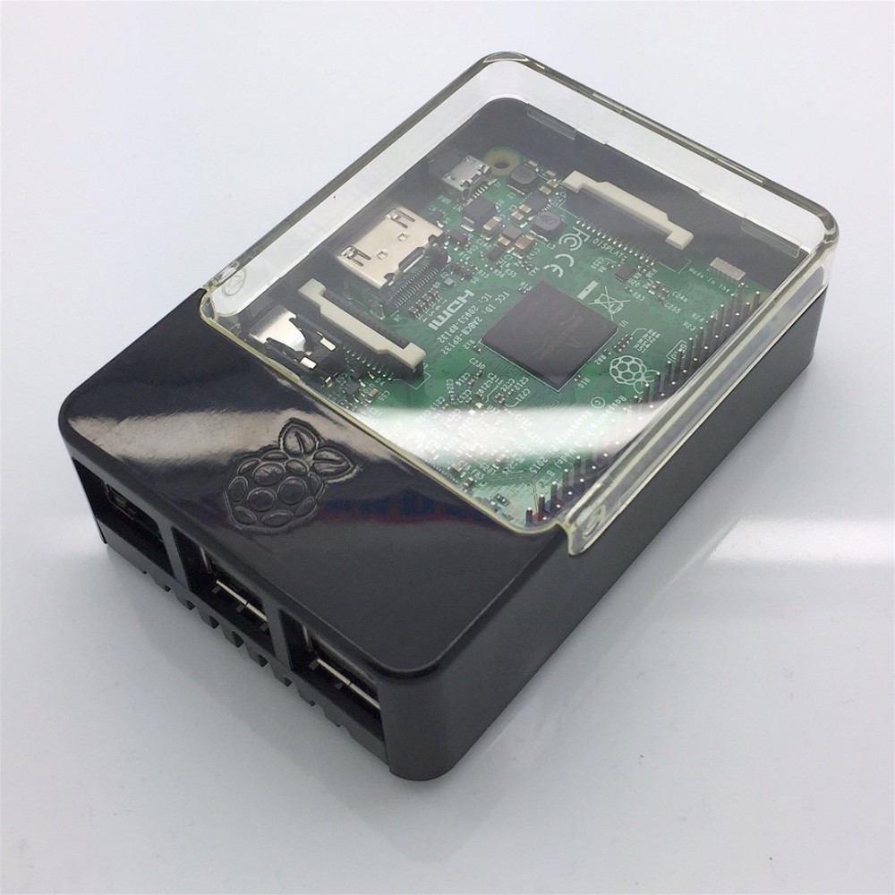 Enclosure For Raspberry Pi 3B/B+ Case – Black / Transparent (CBPIHAT-BLK) - Image 4