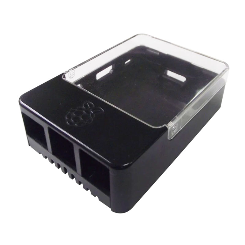 Enclosure For Raspberry Pi 3B/B+ Case – Black / Transparent (CBPIHAT-BLK) - Image 2