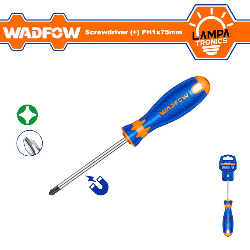 Screwdriver (+) (PH1x75mm) Soft Hand WADFOW - WSD2213