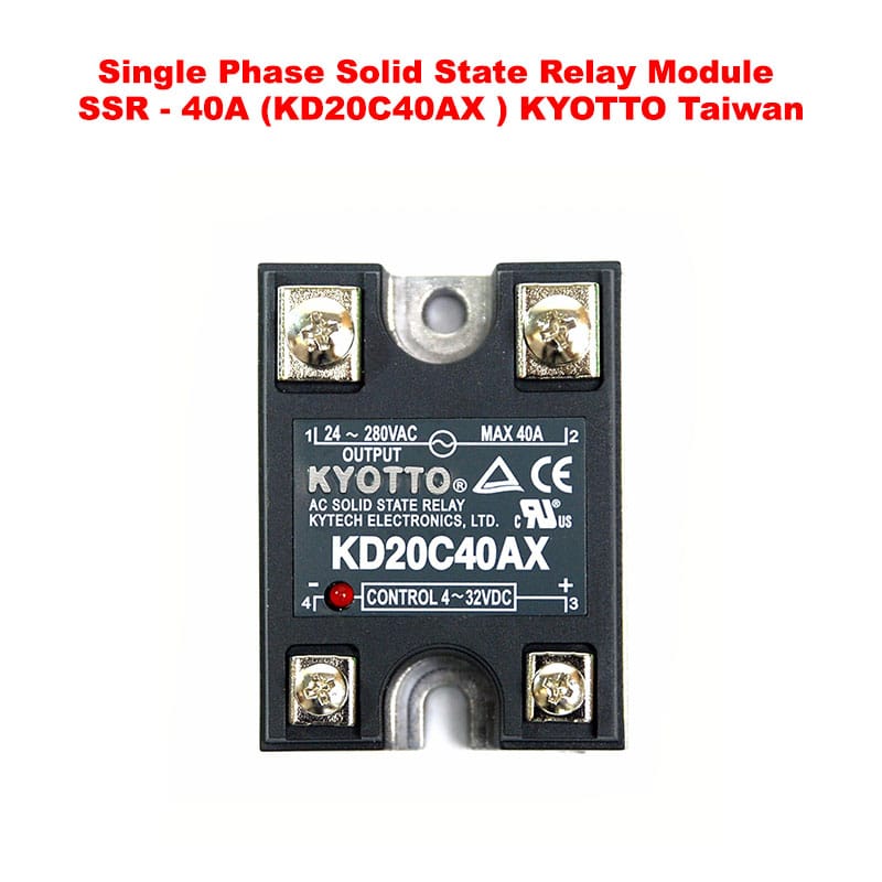 Single Phase Solid State Relay Module SSR - 40A (KD20C40AX ) KYOTTO Taiwan