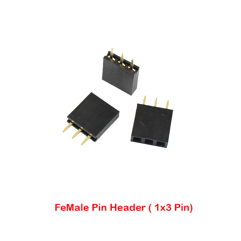 Single FeMale Pin Header Straight (1x3 Pin - 2.54mm)