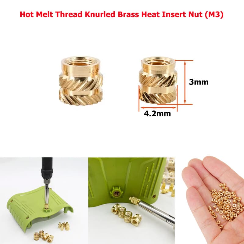 Copper Hot Melt Thread Knurled Brass Heat Insert Nut (M3)