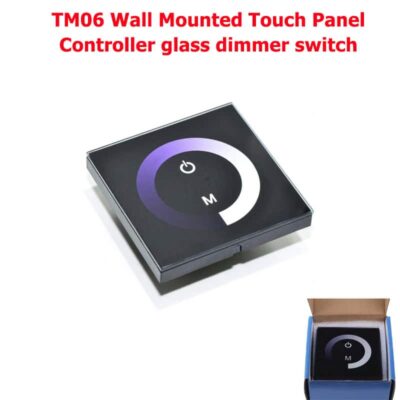 TM06 Wall Mounted Single Color Led Touch Panel Controller glass dimmer switch for LED Strip light (DC12V-24V)