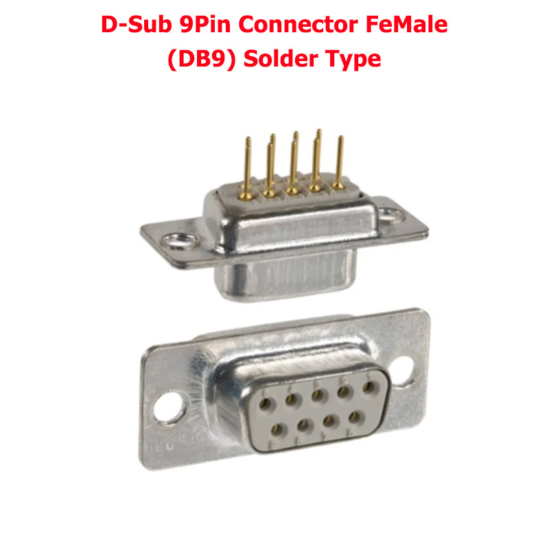 D-Sub 9Pin Connector FeMale (DB9) Solder Type On Pcb