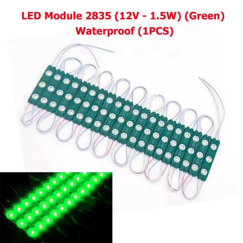 LED Module 2835 (12V - 1.5W) (Green) Waterproof (1PCS)
