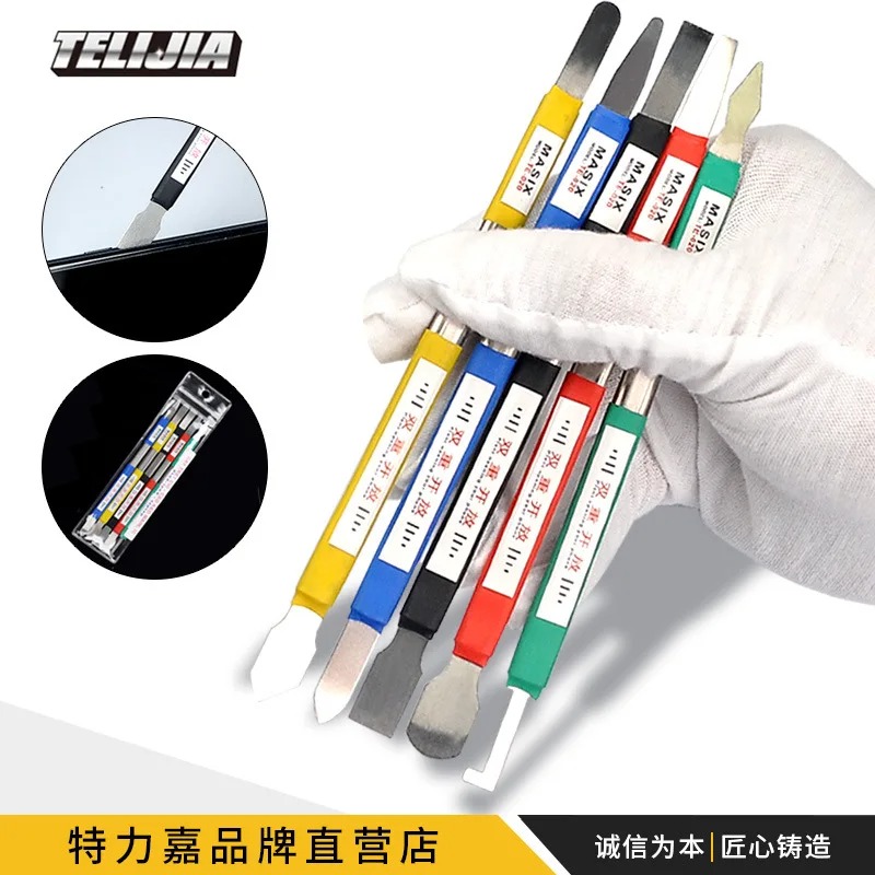 Sharp Stainless Steel 5 in 1 Double edged Metal Crowbar Pry Opening Tools for Mobile Phone - Image 3