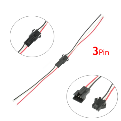 Pairs JST SM Connector Wire Cable Male & Female (3Pin-2.54mm)